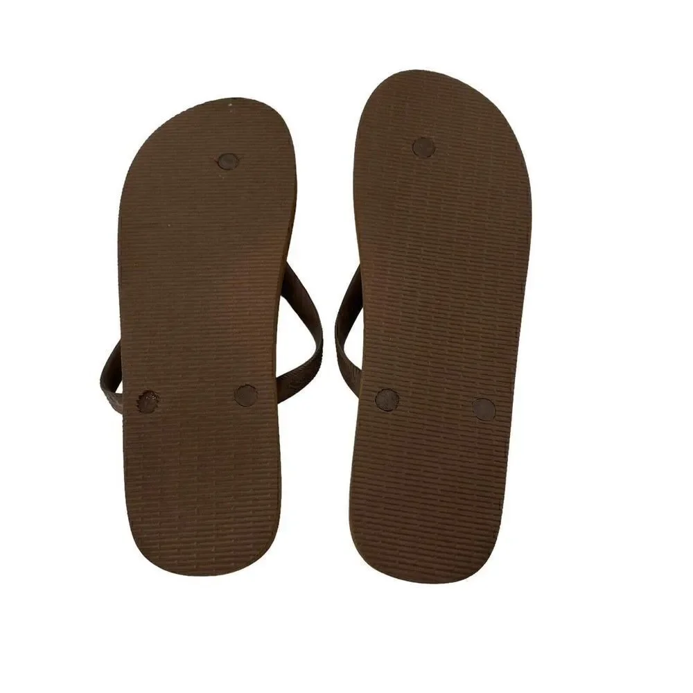 Panama Jack Flip Flops Mens Size 12 Brown Thong Slip On Tropical Beach Casual